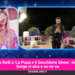 Alex Belli a 'La Pupa e il Secchione Show', Soleil Sorge si alza e se ne va